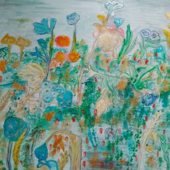 Pintura titulada "Summer Meadow" por Renate Kock, Obra de arte original, Acrílico