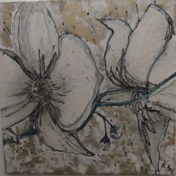 Malerei mit dem Titel "Weiße Orchideen" von Renate Kock, Original-Kunstwerk, Acryl