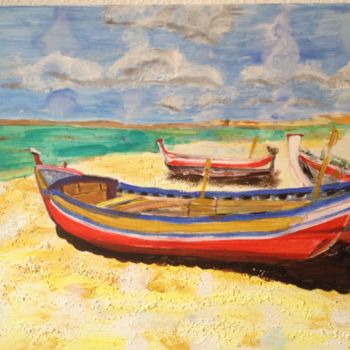 Painting titled "Algarve - Armacao d…" by Renate Kock, Original Artwork, Acrylic