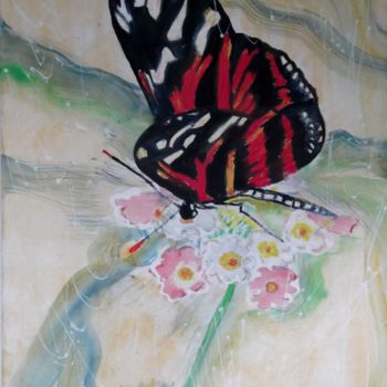 Painting titled "Schmetterling" by Renate Kock, Original Artwork, Acrylic