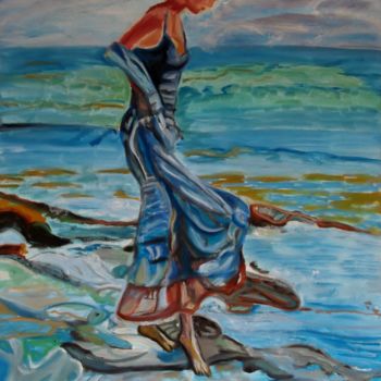 Painting titled "Am Meer" by Renate Kock, Original Artwork, Oil