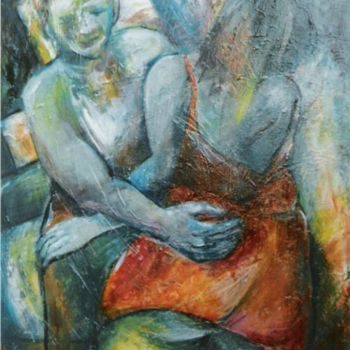 Painting titled "DANCING" by Renate Van Nijen, Original Artwork