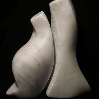 Sculpture titled "Moving_in_Silence_(…" by Renate Verbrugge, Original Artwork, Stone