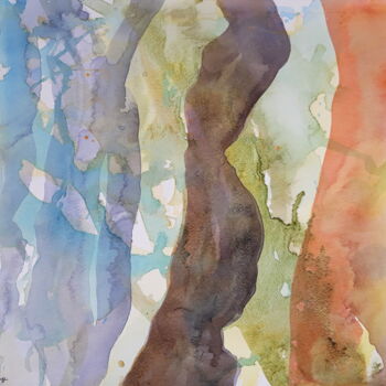 Painting titled "human shape" by Renato Cardoso, Original Artwork, Watercolor