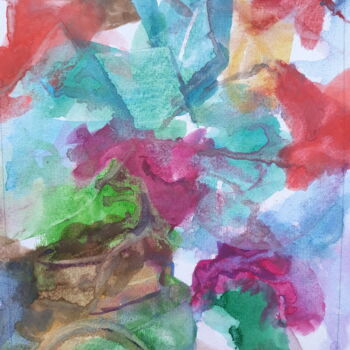 Peinture intitulée "flores em vaso anti…" par Renato Cardoso, Œuvre d'art originale, Aquarelle
