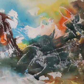Painting titled "rise up" by Renato Cardoso, Original Artwork, Watercolor