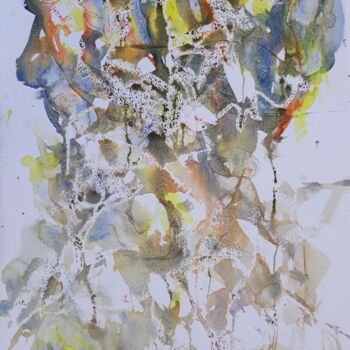 Painting titled "nova gênese" by Renato Cardoso, Original Artwork, Watercolor