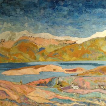 Pittura intitolato "Lago del Moncenisio" da Renato Foi, Opera d'arte originale, Acrilico