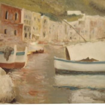 Painting titled "Capri al porto" by Renato Laneri, Original Artwork