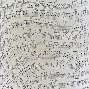 Disegno intitolato "Stick Figure's Part…" da Renato, Opera d'arte originale, Biro