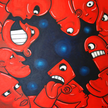 Painting titled "complot-de-nuit-acr…" by Renaud Buvry, Original Artwork