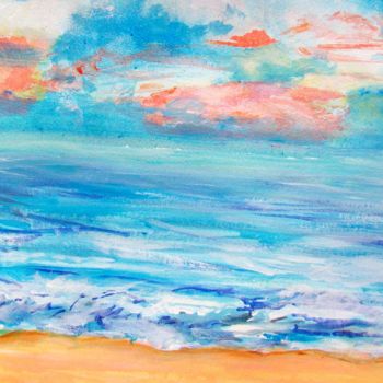 Painting titled "Plage" by Renaud Klumpp, Original Artwork, Acrylic