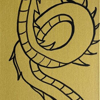 Desenho intitulada "Dragon d'Orient" por Renaud Lambert, Obras de arte originais, Marcador