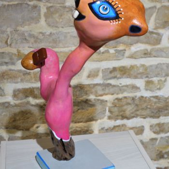 Escultura intitulada ""et la marmotte...a…" por Erno, Obras de arte originais, Madeira