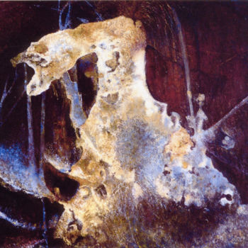 Peinture intitulée "Nébuleuse du Dragon" par Isis Lully, Œuvre d'art originale, Huile