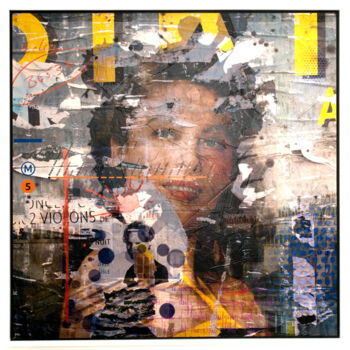 Digital Arts titled "Paris" by René Alink, Original Artwork, Collages Mounted on Wood Panel