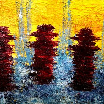 Painting titled "LA VAGUE 50/50/5  H…" by René Berrut, Original Artwork, Oil