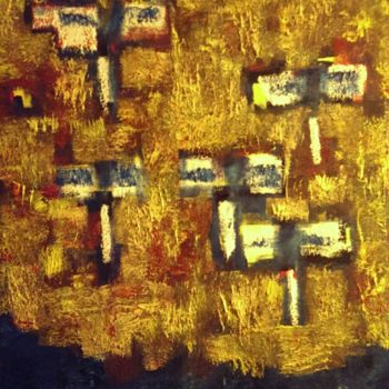 Painting titled "LES LARMES 100/80 H…" by René Berrut, Original Artwork, Oil