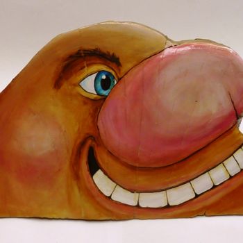 Escultura intitulada "Une pointe de perso…" por René Blanchet, Obras de arte originais, Madeira