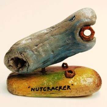 제목이 "Nutcracker"인 조형물 René Blanchet로, 원작, 나무