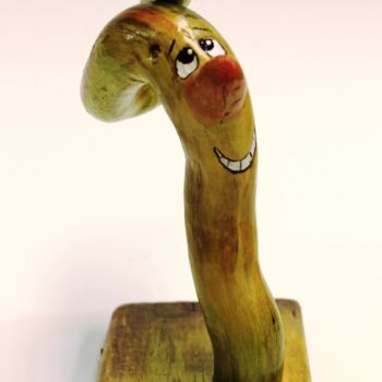 Skulptur mit dem Titel "Swing la couette" von René Blanchet, Original-Kunstwerk, Holz