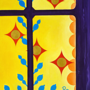Peinture intitulée "BEHIND THE WINDOW I" par René Georges (RG.), Œuvre d'art originale, Huile