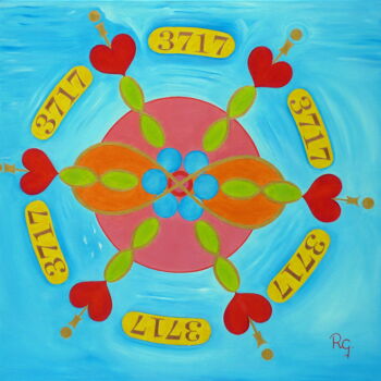 Painting titled "PLEIADIAN VIBRATIONS" by René Georges (RG.), Original Artwork, Oil