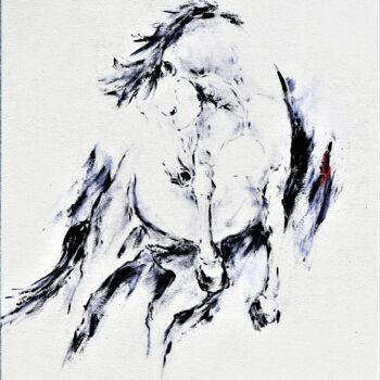 Peinture intitulée "475_Cheval" par René Goxes, Œuvre d'art originale, Huile