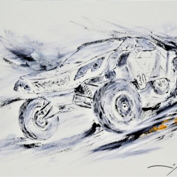 Painting titled "468_Rallye Dakar" by René Goxes, Original Artwork, Oil