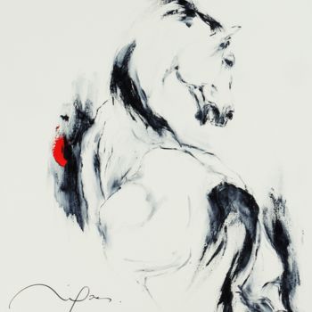 Pintura intitulada "359_cheval" por René Goxes, Obras de arte originais, Óleo