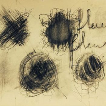 Drawing titled "fleurs fleurs" by René Schaller, Original Artwork