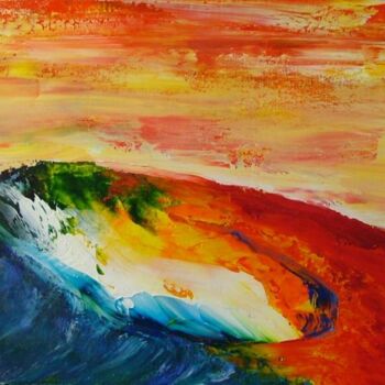 Картина под названием "Envol sur l'Etna" - René Vincent-Viry, Подлинное произведение искусства, Масло