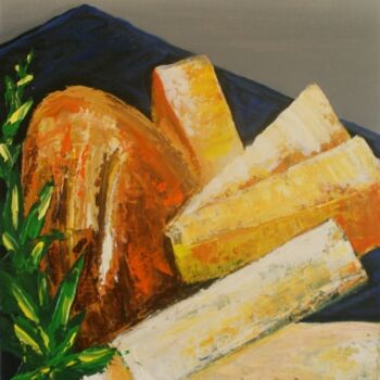 Painting titled "Fromages" by René Vincent-Viry, Original Artwork, Oil