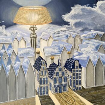 Painting titled "Dutch skies" by René Wissink, Original Artwork, Acrylic