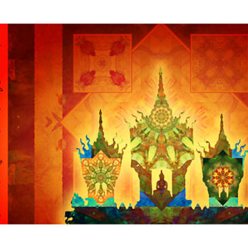Digital Arts titled "Thai Temple Mandala" by Rene Armenta, Original Artwork