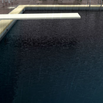 Digitale Kunst getiteld "David's Pool 09e-05" door René Bui, Origineel Kunstwerk, 3D-modellering