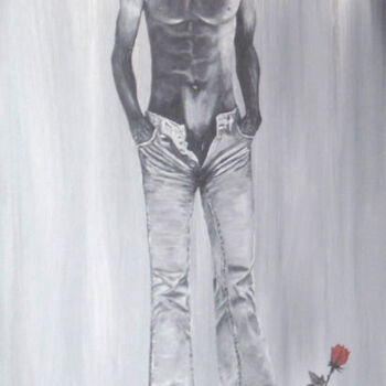 Peinture intitulée "Juste un jean's" par Renée Bally, Œuvre d'art originale, Huile