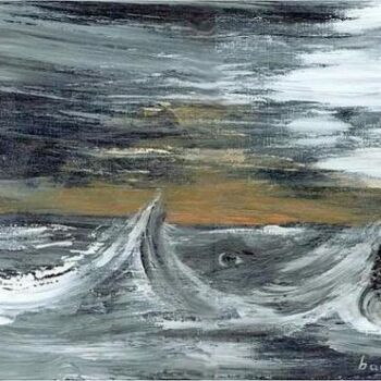 Painting titled "l'oeil de la mer" by Renée Bally, Original Artwork, Oil