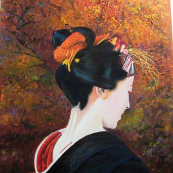 Pintura intitulada "mitsu-33x41-huile.j…" por Renée Estebanez, Obras de arte originais
