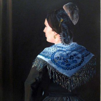 Painting titled "Marjorie" by Renée Estebanez, Original Artwork, Oil