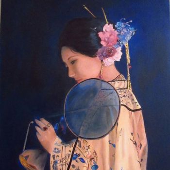 Pittura intitolato "yuan-35x41.jpg" da Renée Estebanez, Opera d'arte originale, Olio