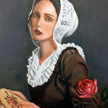 Painting titled "bertille" by Renée Estebanez, Original Artwork, Oil