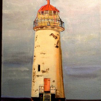 Peinture intitulée "phare de Talacre" par Renée Estebanez, Œuvre d'art originale, Huile