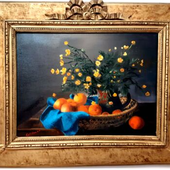 Malerei mit dem Titel "fleurs des champs" von Renée Estebanez, Original-Kunstwerk, Öl