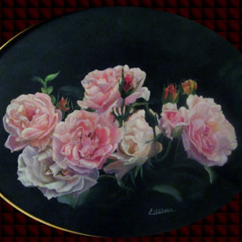 绘画 标题为“roses romantiques h…” 由Renée Estebanez, 原创艺术品, 油
