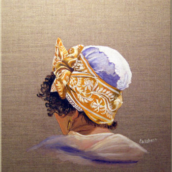 Painting titled "arlesienne-au-ruban…" by Renée Estebanez, Original Artwork