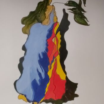 Malerei mit dem Titel ""Belle Dame"" von Renée Marcinek, Original-Kunstwerk, Tinte
