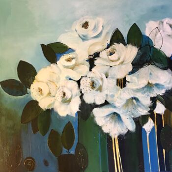 Картина под названием "Ikebana" - Renée Oconel, Подлинное произведение искусства, Акрил Установлен на Деревянная рама для но…