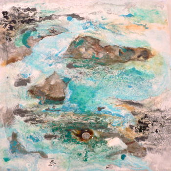 Painting titled "Vert d'eau" by Renée Laffon Tailhan Rlt, Original Artwork