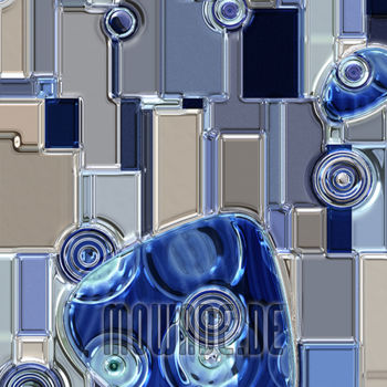 Arte digital titulada "Dual-Relief blau" por René Roger Schuck, Obra de arte original, Otro
